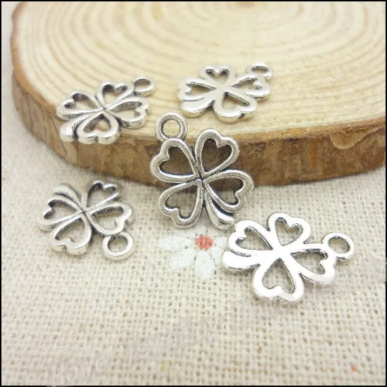 160 pcs Charms Clover Pendant  Tibetan silver  Zinc Alloy Fit Bracelet Necklace DIY Metal Jewelry Findings