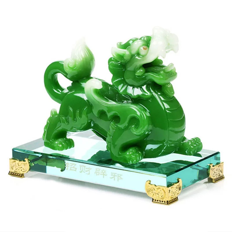 Modern pixiu mascot figurines, both male and female, art an Mythical Wild Animal  Jade Medallion  mascot of good luck