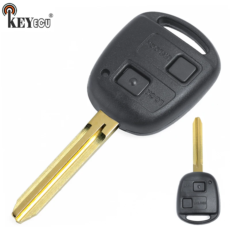 KEYECU 433MHz 4D67 / 4D68 Chip P/N:  50171 Replacement 2 Button Remote Key Fob TOY43 Blade for Toyota Prado 120 RAV4 Kluger RAV4