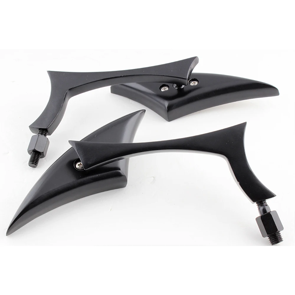 Black/Chrome Spear Blade Side Mirrors Aluminum Custom Triangle Motorcycle  Mirros 8MM 10MM For Harley Cruiser Chopper