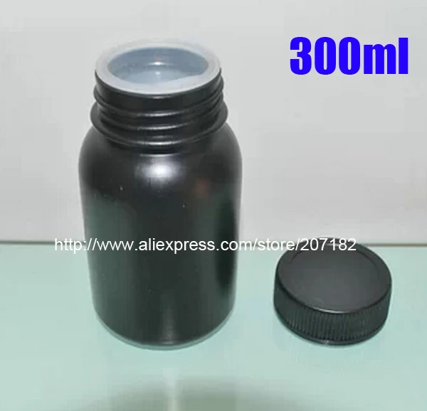 

100pcs 300ml / 300g Black Color HDPE Bottles, Plastic Packing Bottles, Powder Storages, Capsules Containers