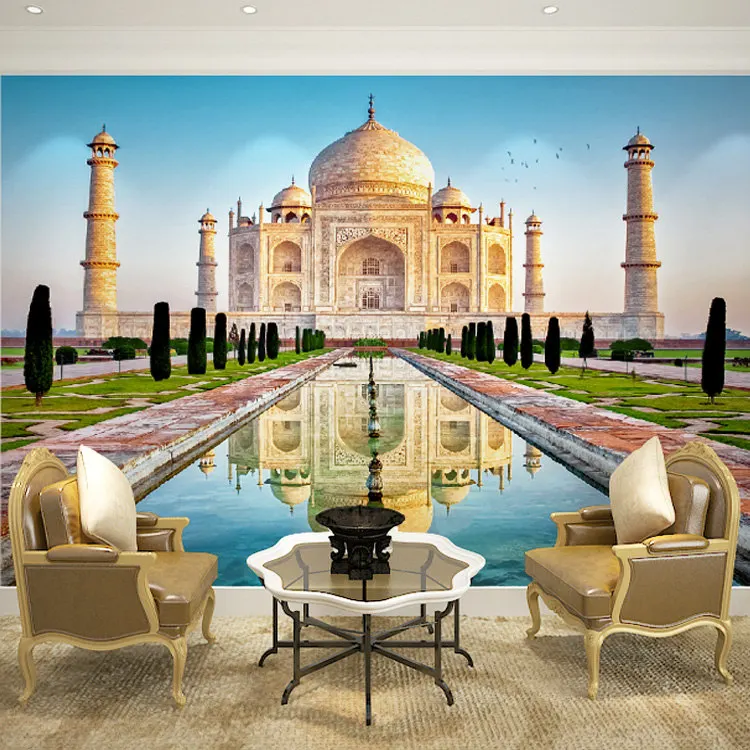 Modern decorative painting World attractions India Taj Mahal Landscape architecture HD paintings custom made Papel de parede