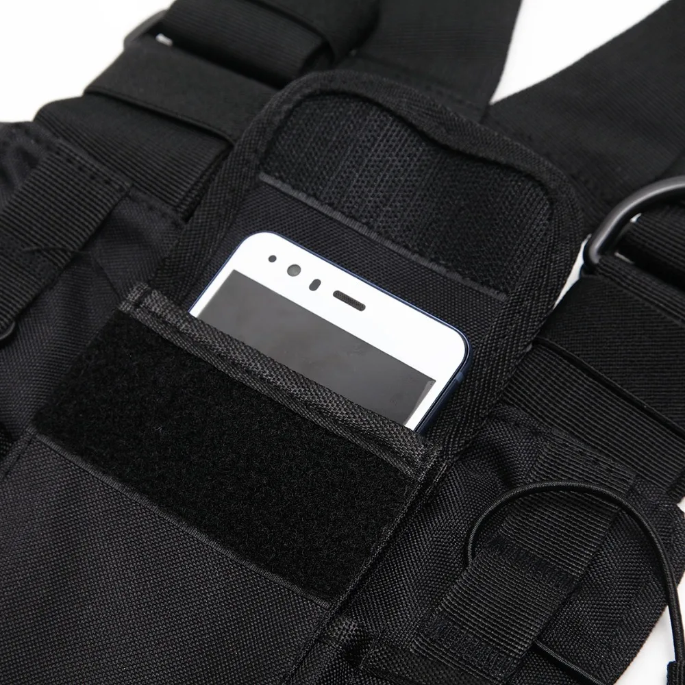 Nylon Two Way Radio Pouch Chest Front Pack Pocket Walkie Talkie