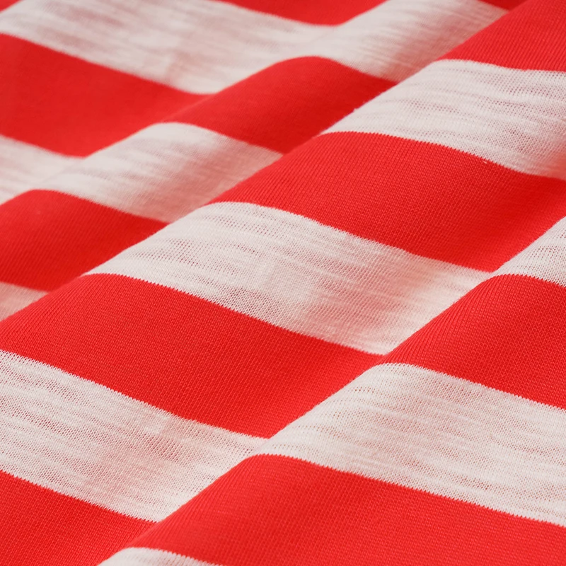 Xintianji Vintage Fabric Polyester Cotton Stripe Jersey Fabric For Summer t Shirt Various Colours 50X185cm/Pc A0009