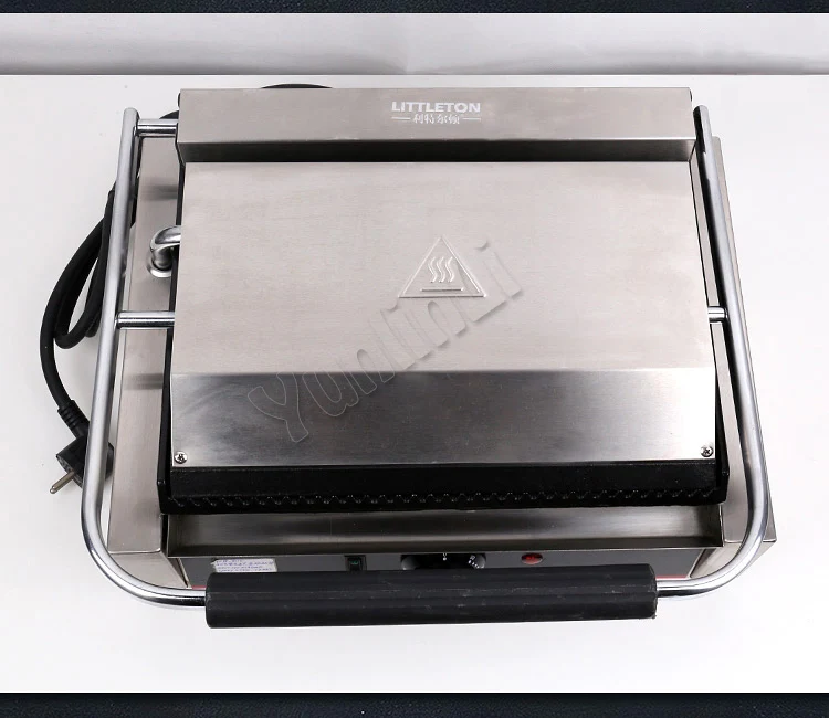 Commercial Electric Stripe Contact Grill Panini Press Plates Sandwich Press Plates Eelctric Steak Contact Grill  Single Stove