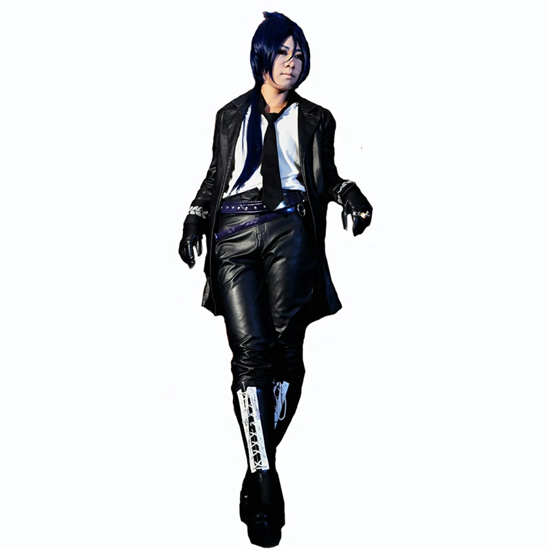 Hitman Reborn Rokudo mukuro Cosplay Costume (top+pant+coat+tie)made PU