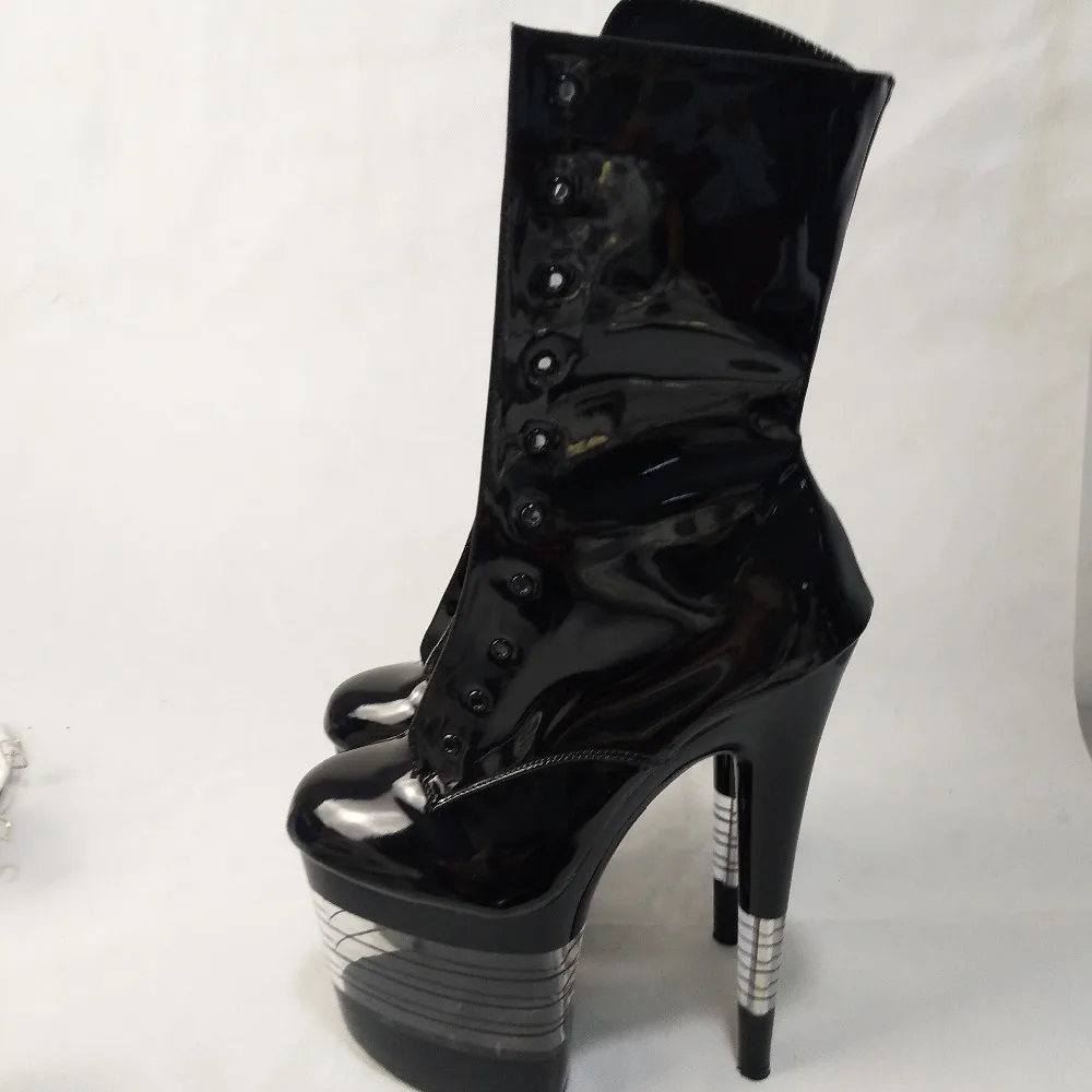 Women's motorcycle boots, 20 cm sexy stage boots, fashion women's ankle boots, crystal pinheel stripe, ankle boots