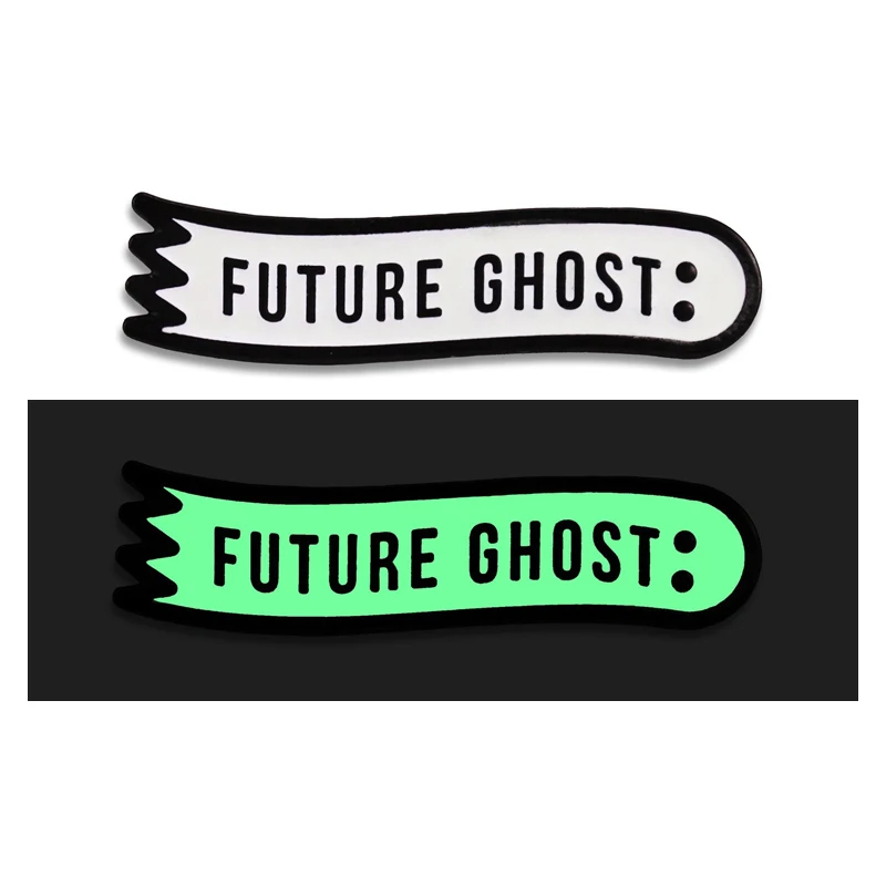 Future Ghost luminous enamel pin horror art brooch banner badge Halloween jewelry shirts backpack accessory