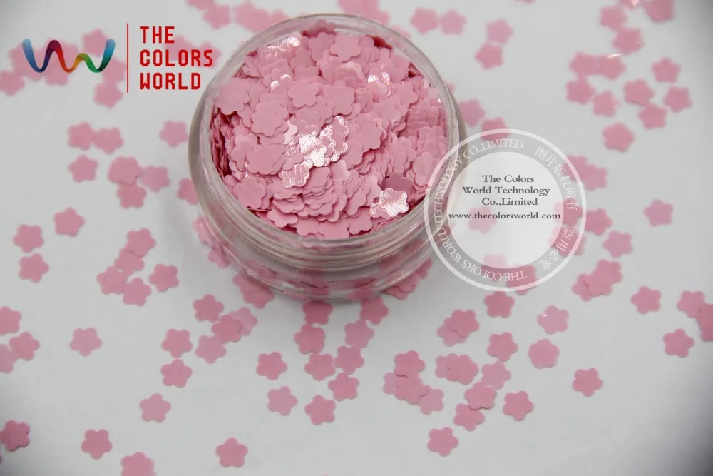 TCH304 4.0 MM Size   Solvent Resistant  Mate Colors Flower shape glitter  for nail polish,nail art  or other DIY decoration