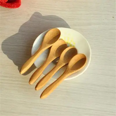 5pcs Small Mini Wooden Spoons For Kids Honey Kitchen Using Condiment Spoon 9.2*2.0cm Cucharas Colheres