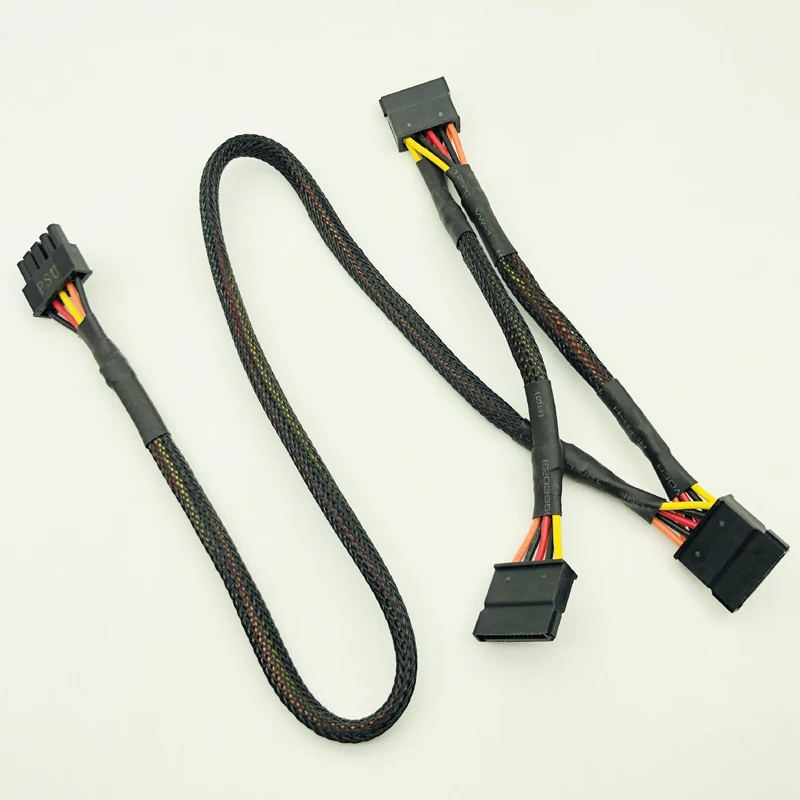 High Quality Black Sleeved 5Pin to 3*SATA Modular Power Supply Cables Adapter PSU SATA Power Cable for OCZ ZT/GreatWall 88CM NEW