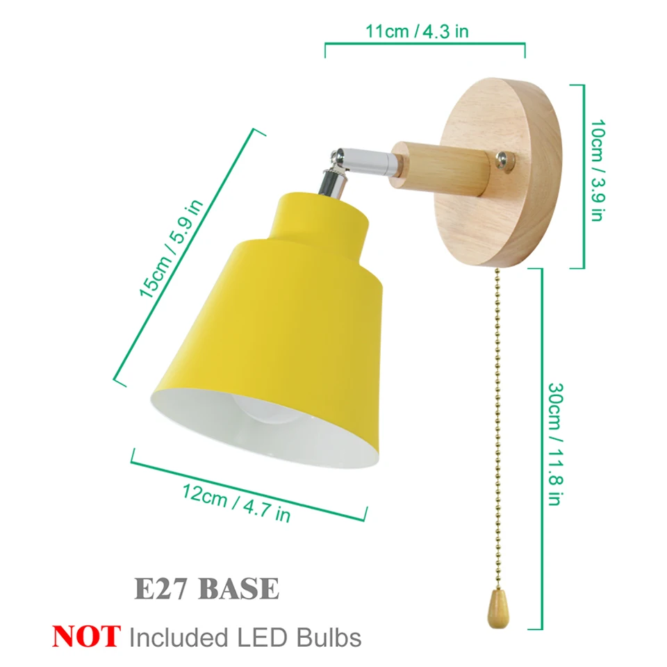 Nordic wewnętrzny drewniany kinkiet bedsideE27 kinkiet ścienny do sypialni korytarz 4 kolor z zamkiem błyskawicznym swobodnie obrotowy