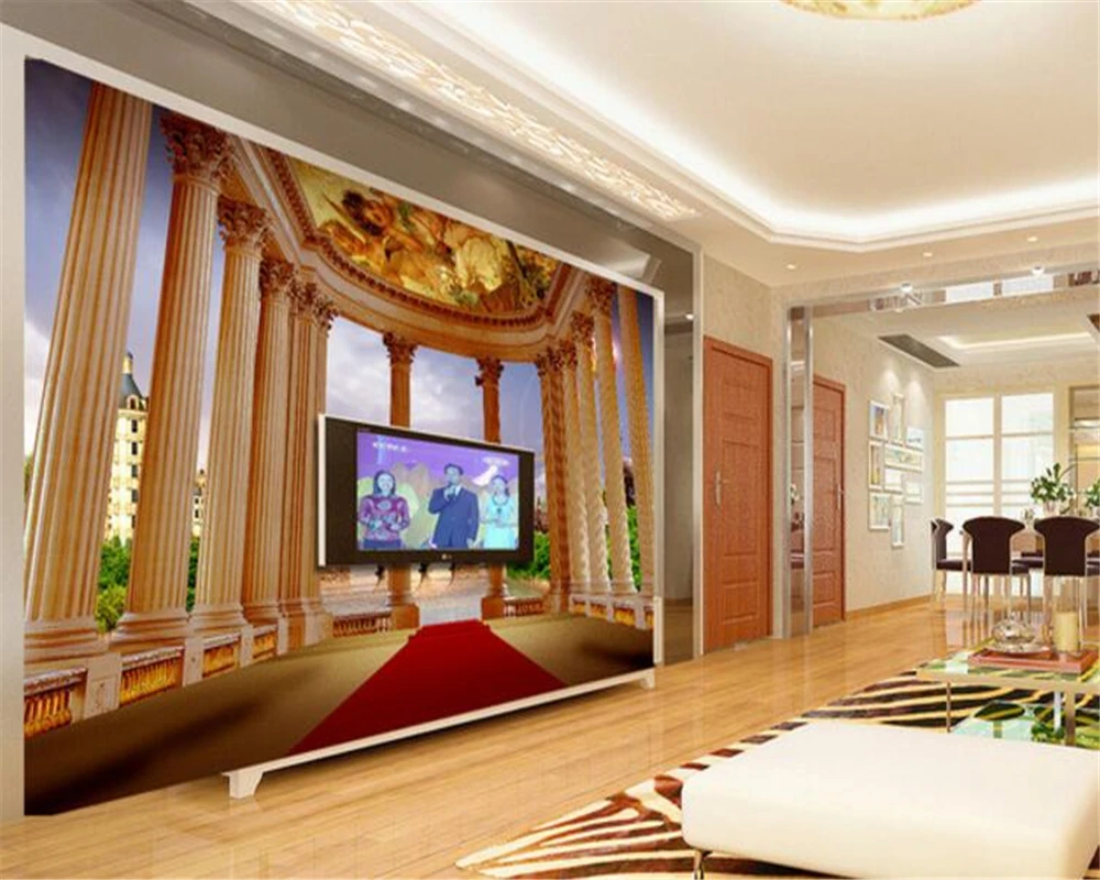 Beibehang Custom wallpaper Home Furnishing Roman Carpet Space Extension Murals Living room Bedroom TV background 3d wallpaper