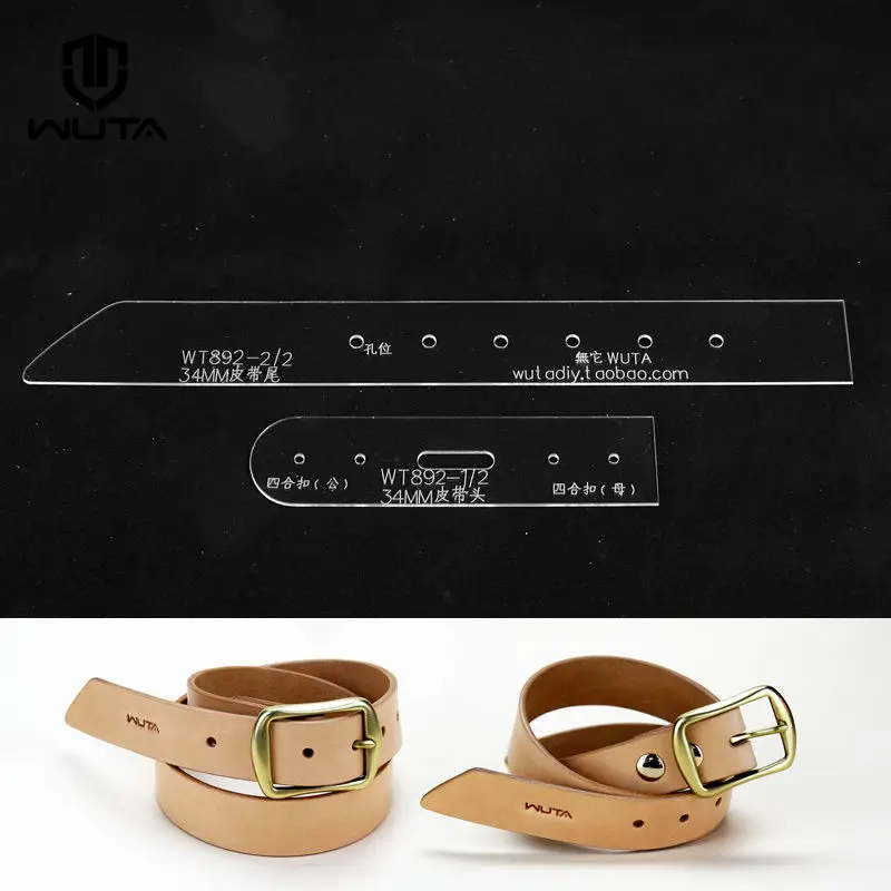 WUTA 892 skórzany pas rzemiosła szablony przezroczysty akrylowy klamra do paska koniec szablon narzędzia DIY pas rozmiar 29/34/39mm szerokość