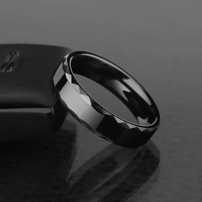 4mm/6mm Width Hi-Tech Ceramic Couples Ring Black Tones for Man Woman Scratch Proof Size 5-12 Free Shipping