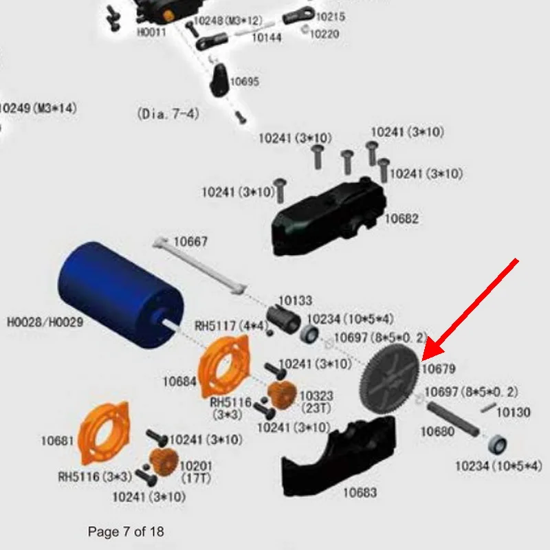10995 Main gear 62T Fit VRX RACING RH1045/RH1045SC Rc Model Car Upgrade Parts Toys For Children Adults