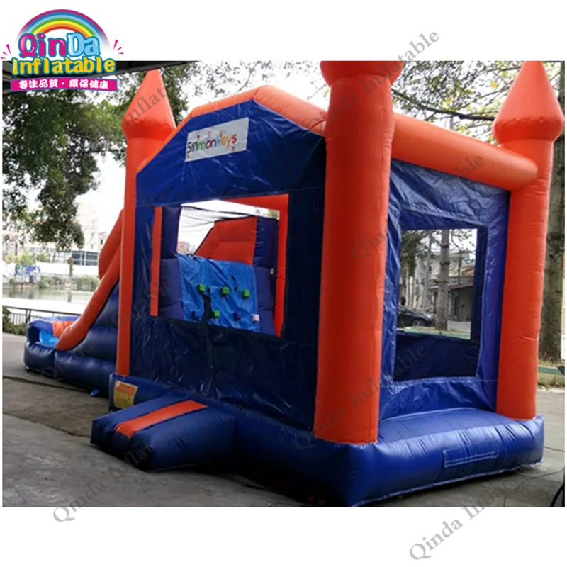 7*4*4m Inflatable Bouncy Castle With Slide,0.5mm PVC Inflatable Princess Carriage Bed For Outdoor Playing