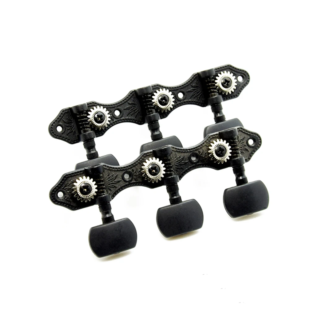 MoonEmbassy Classical Guitar Pegs Black Plated Tuning Key Machine Head String Tuner