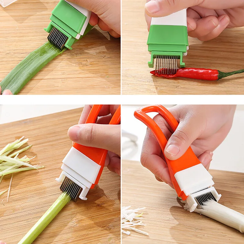 HMROVOOM Kitchen cutting vegetables small tool handle type scallion shredder onion chopsticks scallion shears