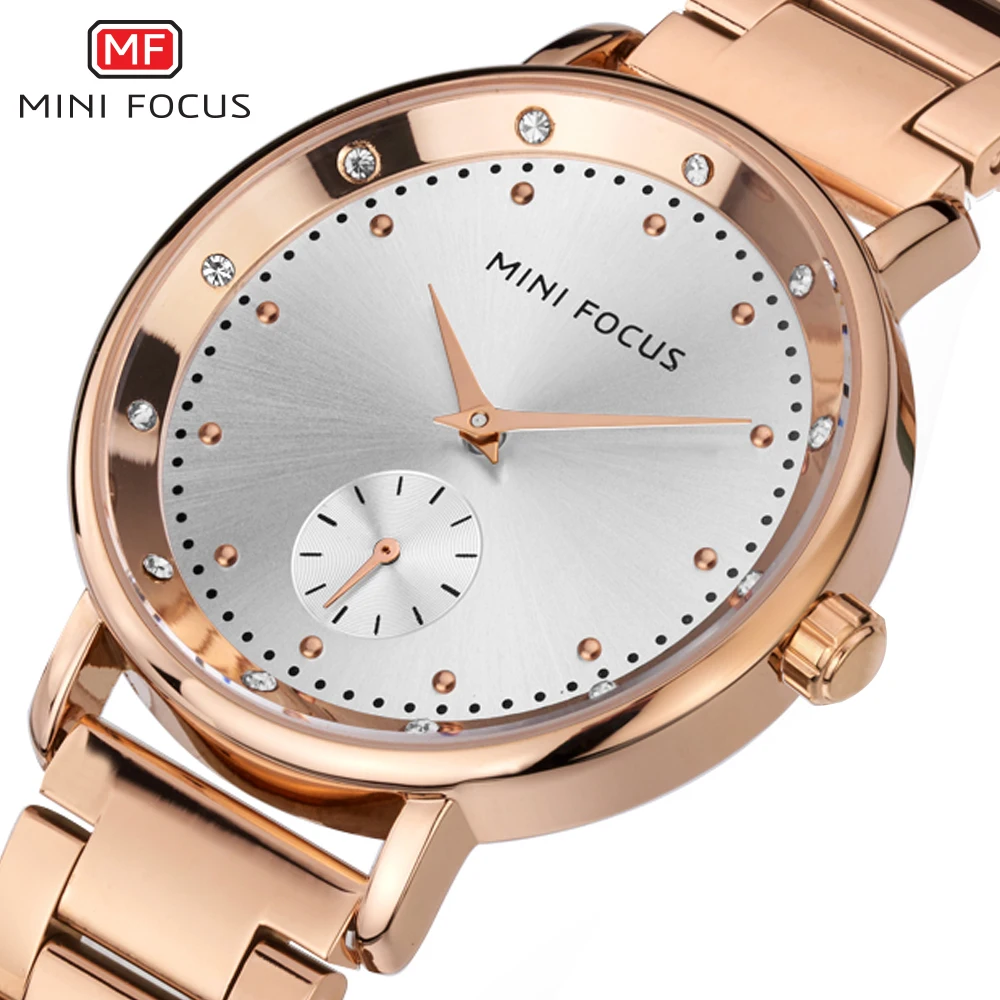 MINI FOCUS Rose Gold Watch Women Quartz Watches Ladies Top Brand Luxury Female Wrist Watchs Girl Clock Relogio Feminino