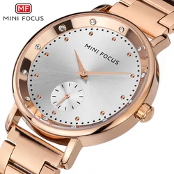 MINI FOCUS Rose Gold Watch Women Quartz Watches Ladies Top Brand Luxury Female Wrist Watchs Girl Clock Relogio Feminino