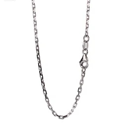 JustNeo solid 925 sterling silver oval cable chain necklace with rhodium plate 16-28inch,Basic Chains for Pendants