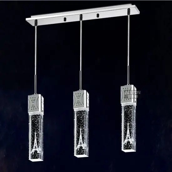 New 3lights bubble tower Modern LED Crystal kitchen Light Bar Pendant Lamp Lighting