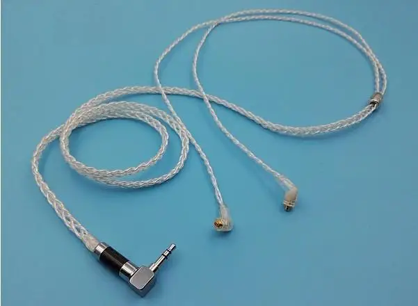 Soft handmade 6n single crystal silver plated 8-wire braid 112 core se215 se535 MMCX earphone upgrade cable