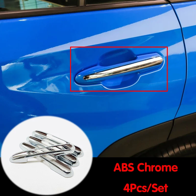 

For Toyota RAV4 2019 ABS Chrome Car door protector Handle Decoration Cover Trim Sticker Car Styling accessories 4pcs