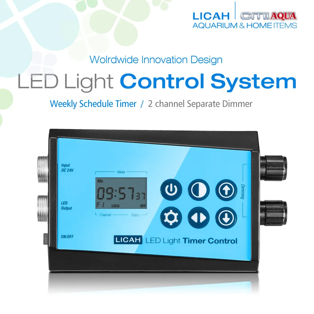 LICAH Acquario Sistema di Controllo A LED/Settimanale Timer/2 Canali Dimmer