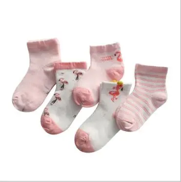 1-5 Year New spring and summer mesh thin section kids baby boys girls cotton tube cartoon children's socks 5 pairs pack