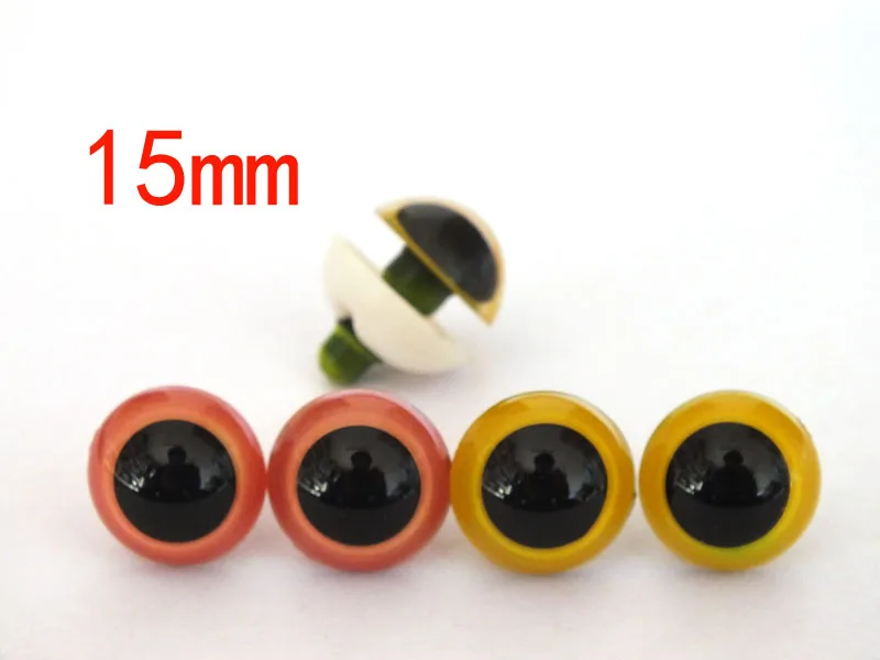 Fresh color combination--pink and yellow per color 10pairs 15mm round toy eyes