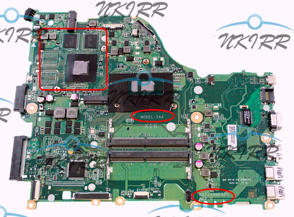 

DA0ZAAMB8D0 REV:D ZAA X16 NBGDH11001 NBGDH11002 I5-6200U 940M 2GB DDR3L Motherboard for Acer Aspire F5-573G E5-575G