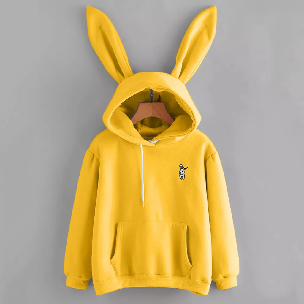 kawaii Hoodies Women Girl Sweatshirt 2021 Cute Bunny Ear Pullover Autumn Winter Casual long sleeve ladies top sudadera mujer