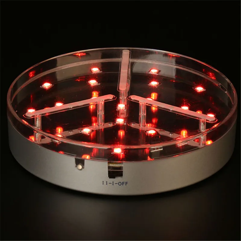 10pieces/ Lot  Rechargeable Battery Operated 6inch Round Multicolors RGB LED Light Base Coaster for Wedding Party Events Decor