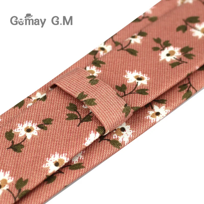 Cotton Ties For Men Flora Print Mens Necktie Fashion Casual 6cm Slim Skinny Tie For Wedding Party Business Flowers Necktie