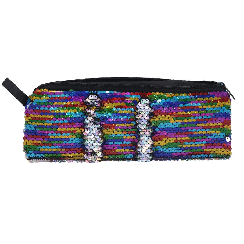 Estuche de lápices de lentejuelas para niñas, bolsa de bolígrafo de lentejuelas mágicas Flash, suministros escolares, bolsos de artículos diversos,