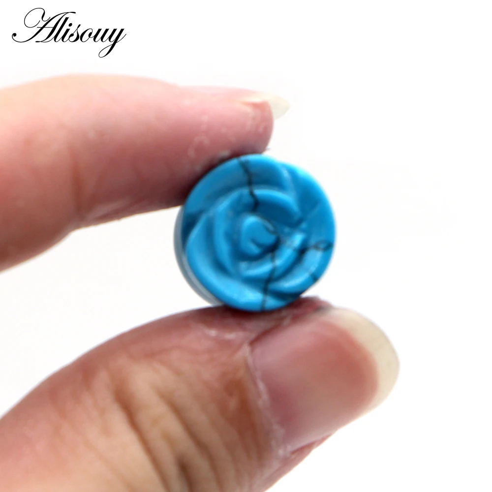 2PC Flower Stone Ear Plugs Gauges Earrings Women Men Ear Plug Flesh Tunnel Piercing Expander Ear Stretcher Body Piercing Jewelry