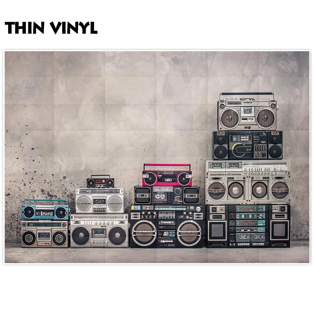 Funnytree ฉากหลังสำหรับสตูดิโอถ่ายภาพ VINTAGE คอนกรีตวิทยุเครื่องบันทึกเทป Tower พื้นหลัง photocall Photobooth