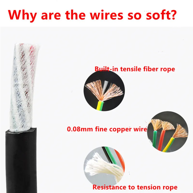 Soft Flexible cable 18/20/22AWG 2-8core Towline cable 5m PVC flexible wire resistance to bending corrosion resistant copper wire