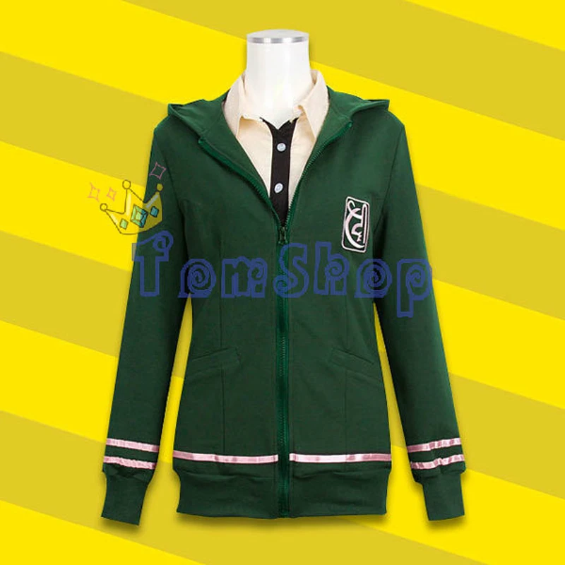 Danganronpa 2 Dangan-Ronpa Chiaki Nanami Cosplay Hooded Coat Zipper Hoodie Jacket Tops Anime Girls Halloween Costume Size M-XL