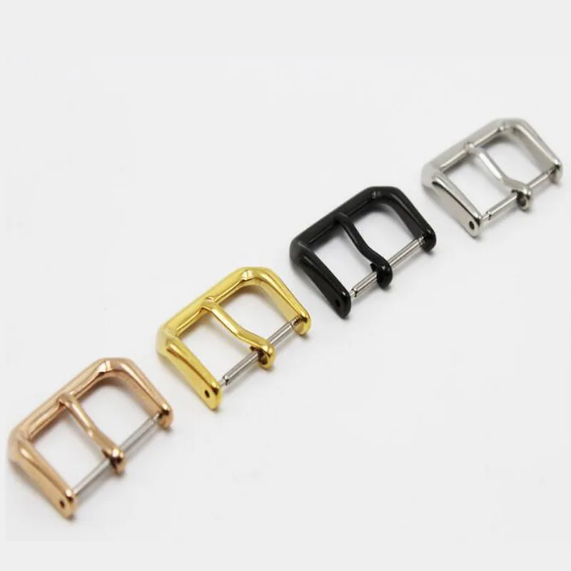 316L Metal Watch Band Buckle 12 14 16 18 20 22mm Watchband Strap Silver Black Rose Gold Stainless Steel Clasp Accessories