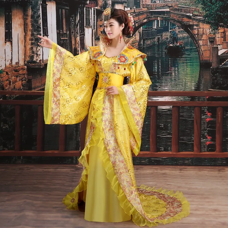 New Brand Designer traditional hanfu female Clothing Chinese ancient queen costume princess big Tailed dramaturgic Dress