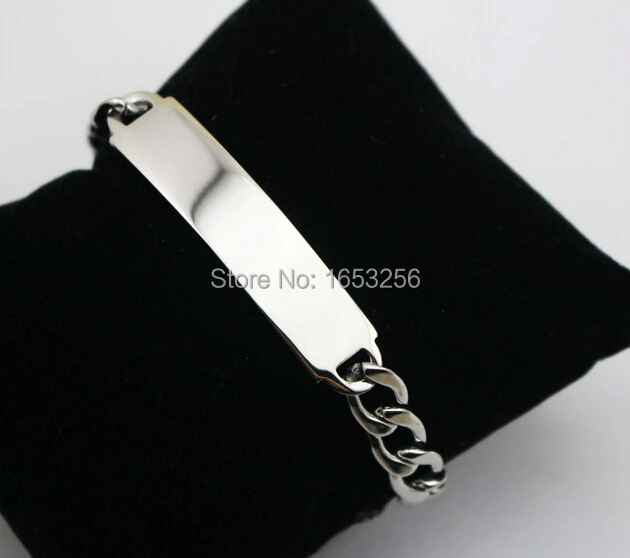 Lot 5pcs in bulk Stainless Steel Smooth NK Curb Chain Link ID Bracelet For Women Women 6mm 8 inch