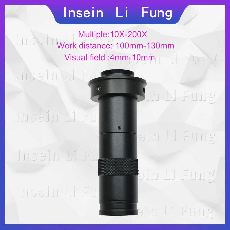 Adjustable Magnification 100X 180X 200X 300X 500X 1000X 25mm Zoom C Mount Lens For HDMI VGA USB Industry Video Microscope Camera