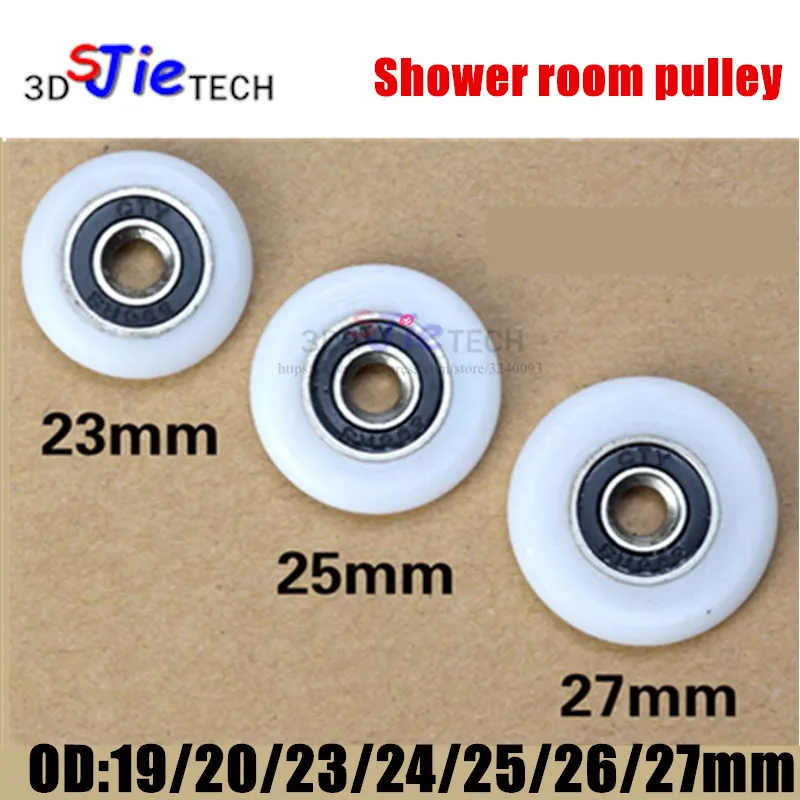 1pcs OD: 19/20/23/24/25/26/27mm outside diameter single wheel hanging wheel, sliding door pulley for Shower room pulley parts