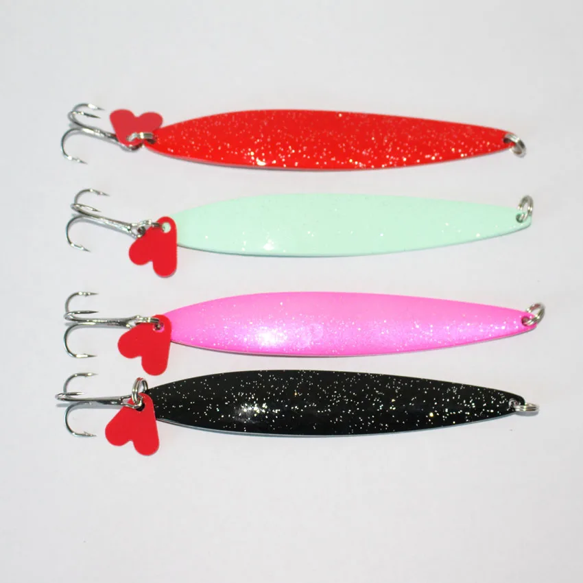 wholesale fishing lure 40pcs mixed colorful fishing spoon lure 11cm/30g metal bait bass lure pike fishing bait artificial