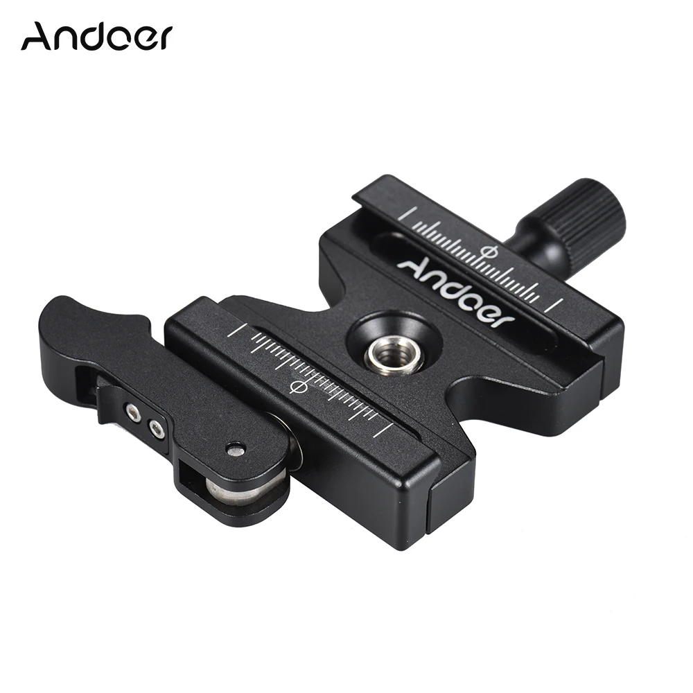 US Andoer CL-50LS Quick Release Clamp Aluminum Alloy w/Adjustable Lever Knob-Type Compatible for Arca Swiss Standard Ball Head