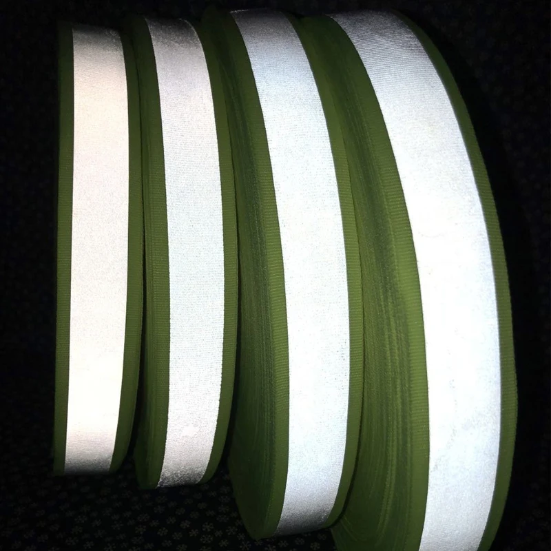 Roadstar 30mm Width Fluorescent Yellow Reflective Polyester Ribbon Warning Tape for Safety Clothes Sewing on Bag