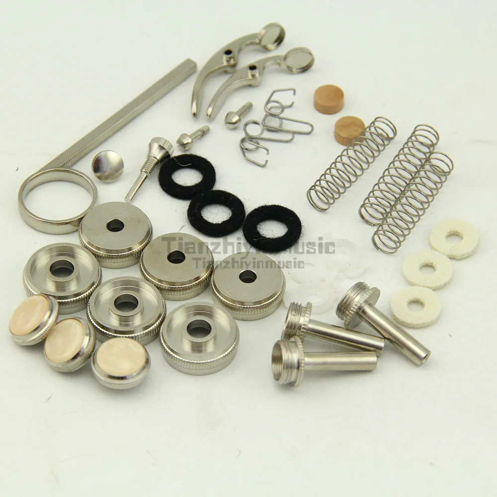 

1set New trumpet Repair parts Top valve cap /Finger Button/Stem/Bottom Valve cap